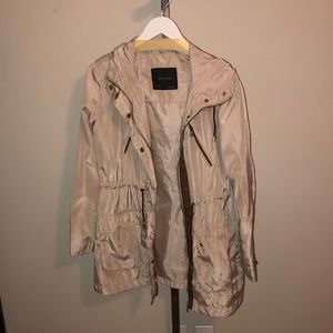 Size L tan Zara basic raincoat NWOT